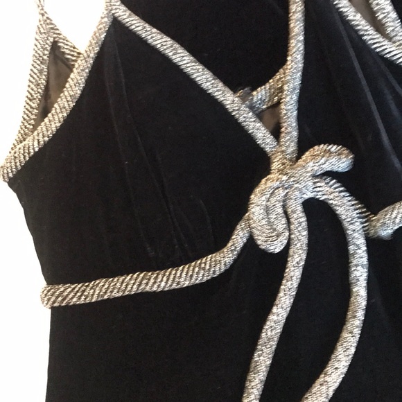 True Vintage Velvet Maxi Long Dress Prom Formal Old Hollywood Full Black Gown - Picture 12 of 12